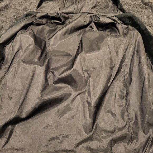 Vintage Mickey Mouse Unlimited Faux Fur Long Jacket Black Size Large - Picture 10 of 15